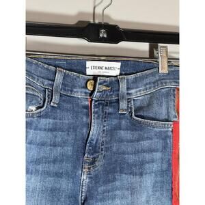 Etienne Marcel Women's Jeans Size 27 Medium‎ Wash With Red Leg Zippers
